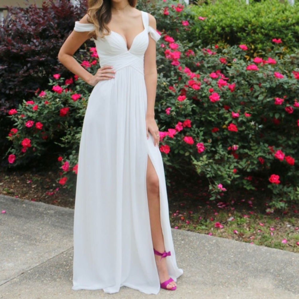 White Floor length gown dress